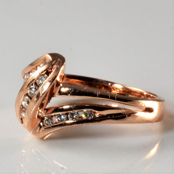 Channel Set Diamond Bypass Ring | 0.14ctw | SZ 4.5 |