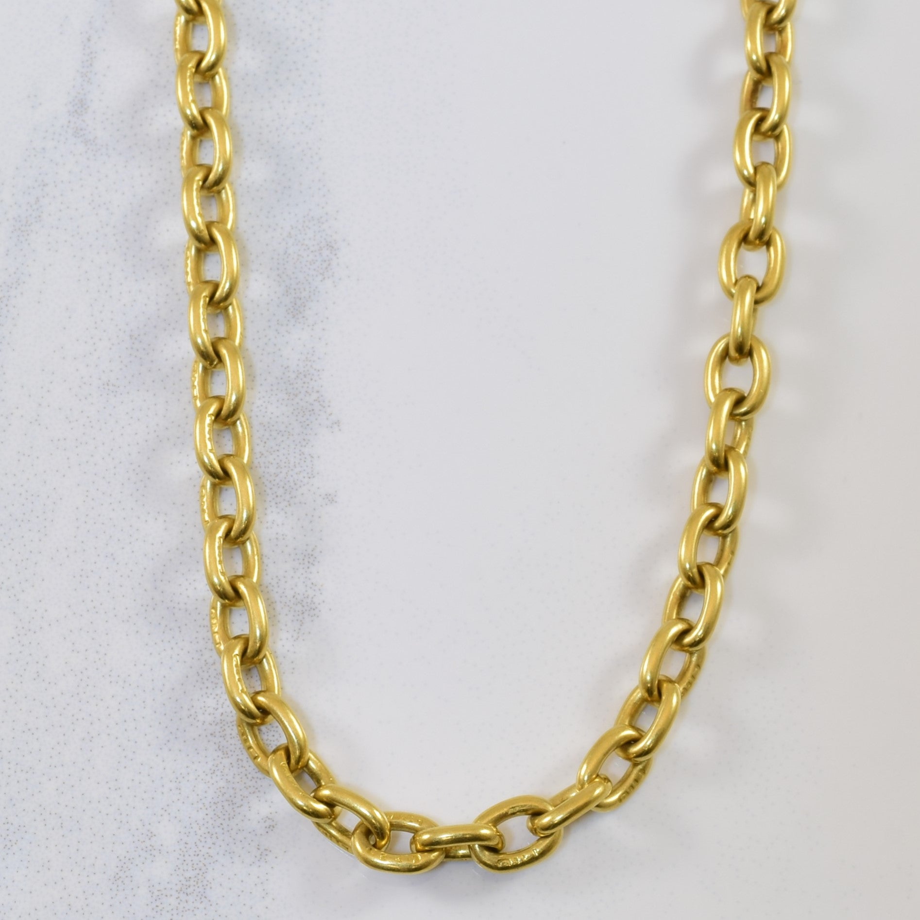 Vintage 18k Yellow Gold Cable Watch Chain | 17.5" |