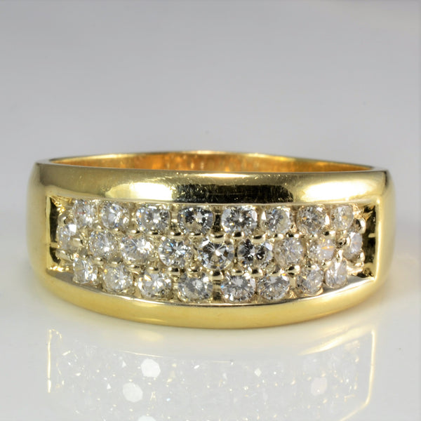 Cluster Diamond Wide Men's Ring | 0.75 ctw, SZ 10.5 |