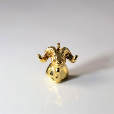 Yellow Gold Ram Pendant |