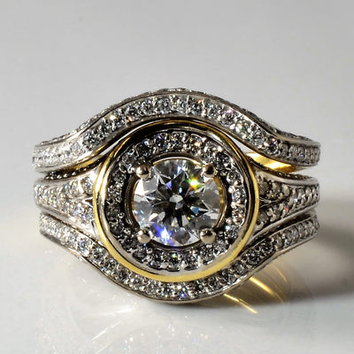 Halo Style Diamond Engagement Ring Set | 1.94ctw | SZ 4.75 |