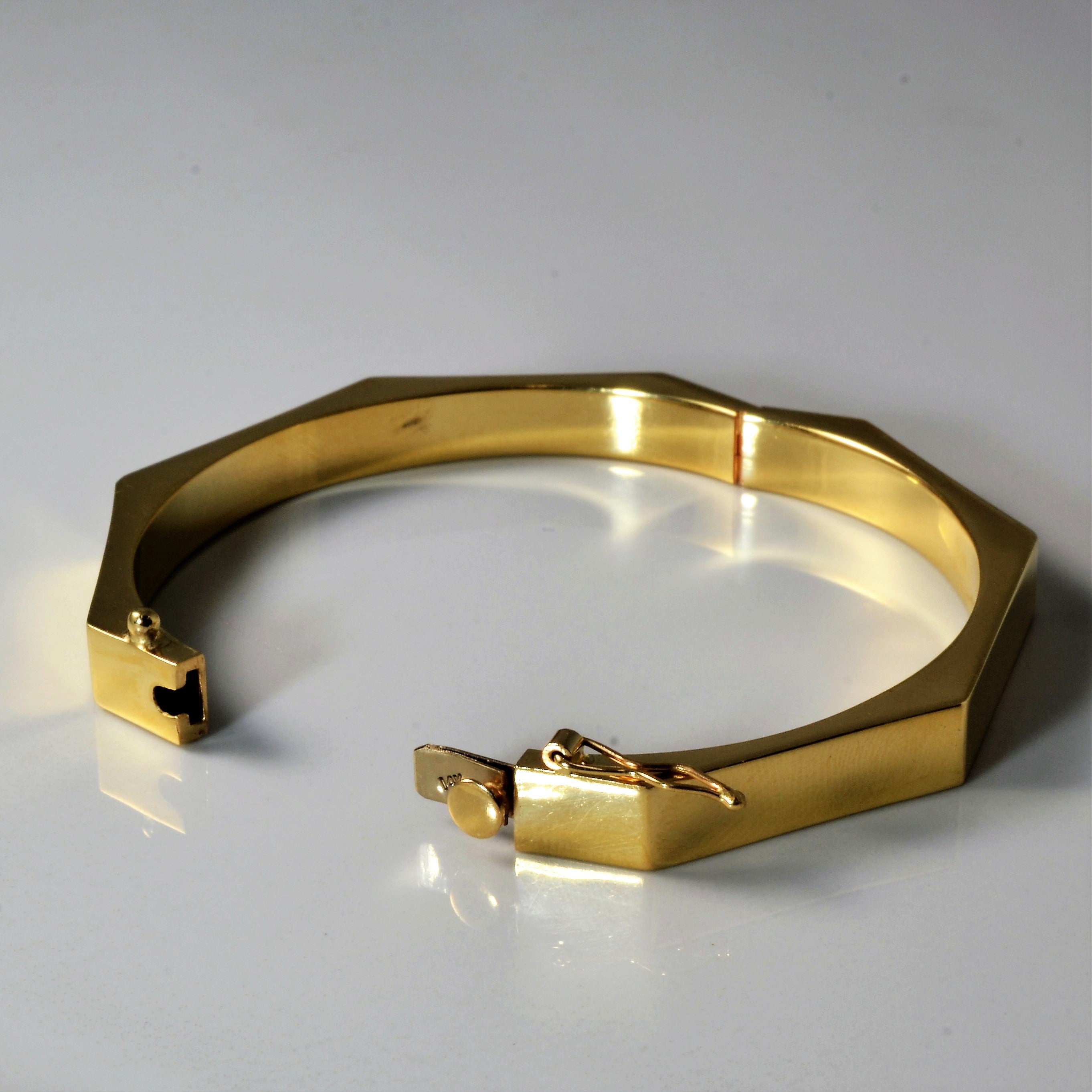 Octagon Shaped Gold Bangle | 6.5" |