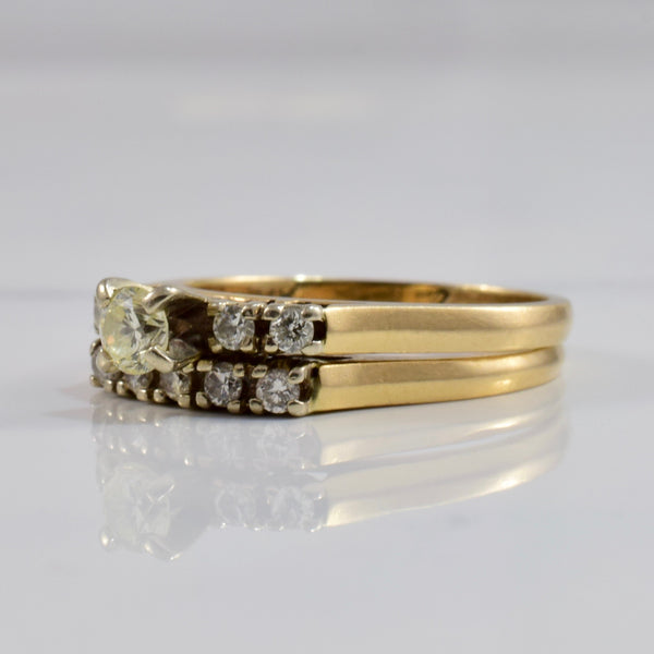 Diamond Engagement Ring and Wedding Band Set | 0.34 ctw SZ 5.5 |