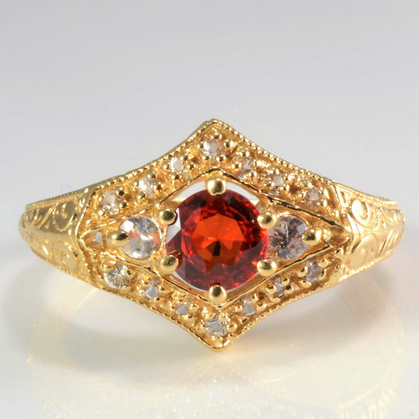 Beautiful Sapphire Vintage Chevron Ring | SZ 8.75 |