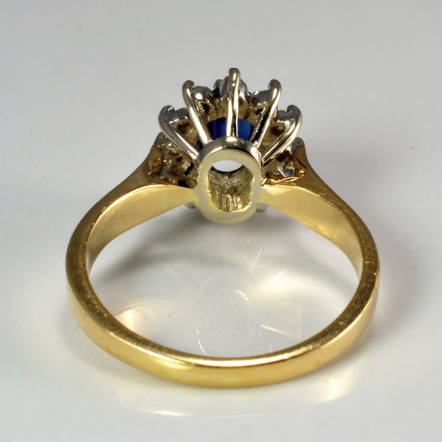 Cocktail Sapphire & Diamond Ring | 0.06 ctw, SZ 4.5 |