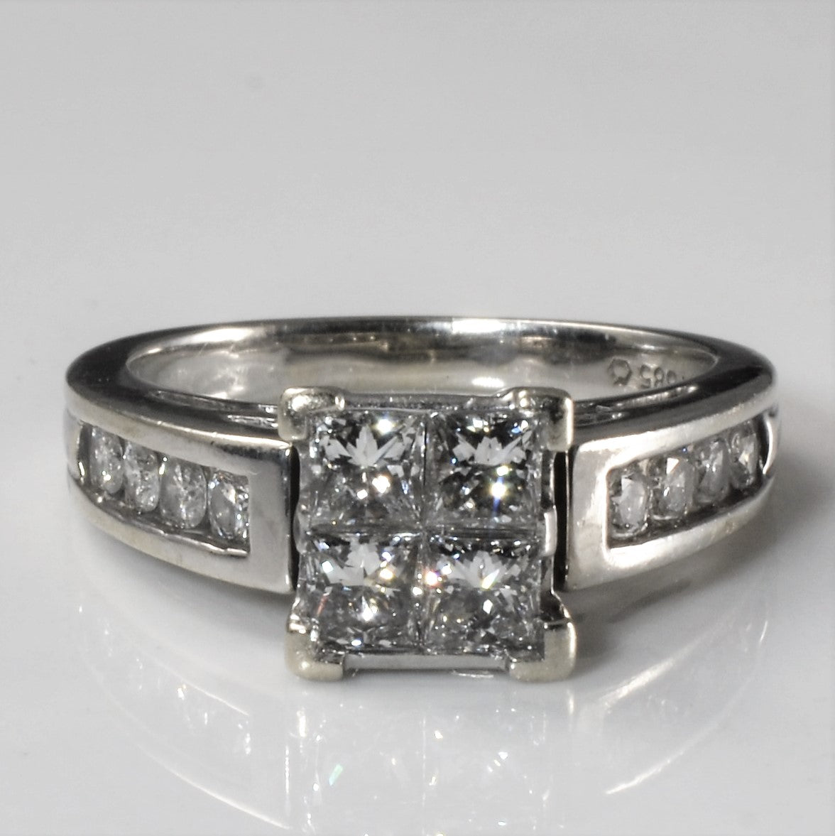 Quad Cluster Princess Diamond Ring | 1.12ctw | SZ 6 |