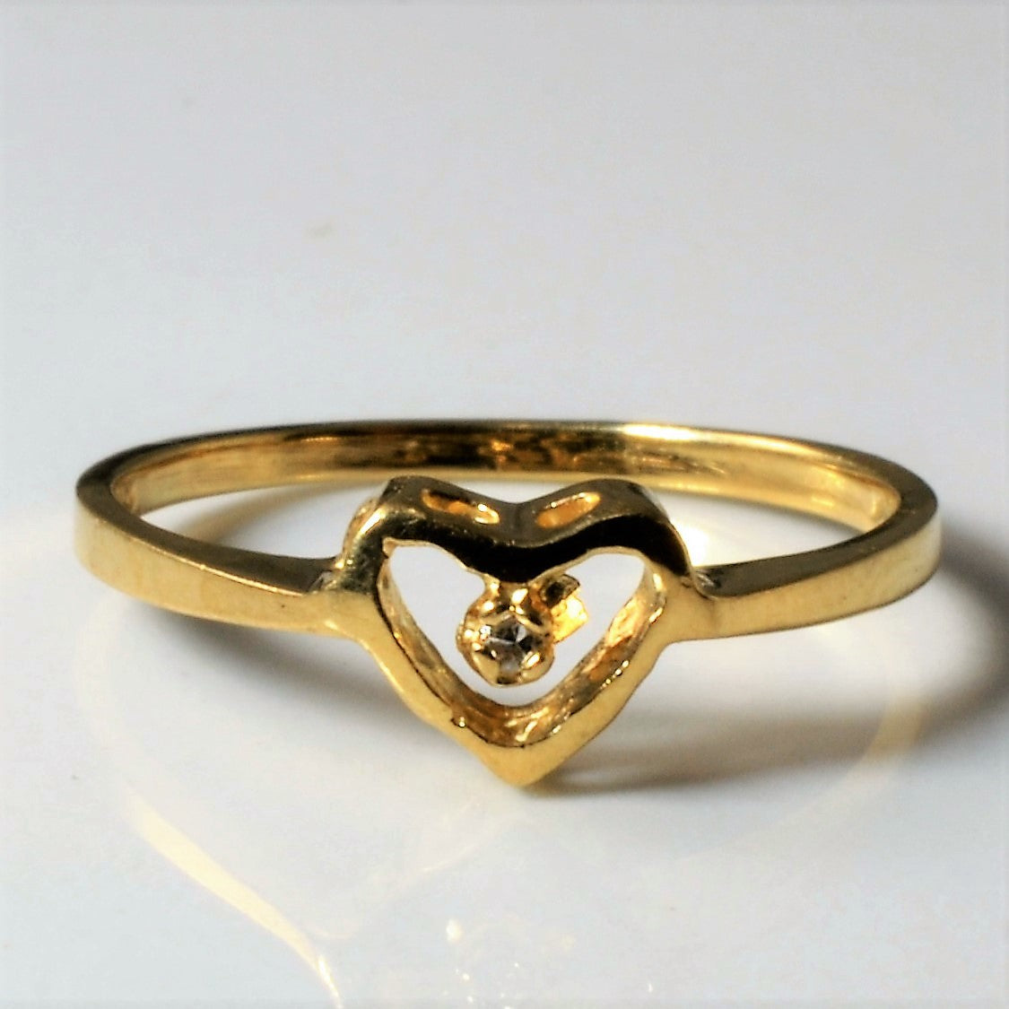 Petite Diamond Heart Ring | 0.01ct | SZ 5 |