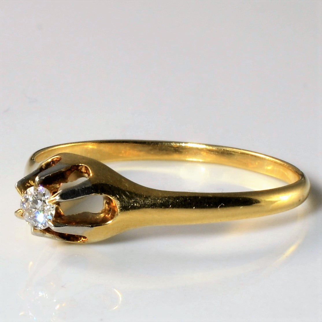 Vintage Belcher Set Solitaire Diamond Ring | 0.08ct | SZ 8 |