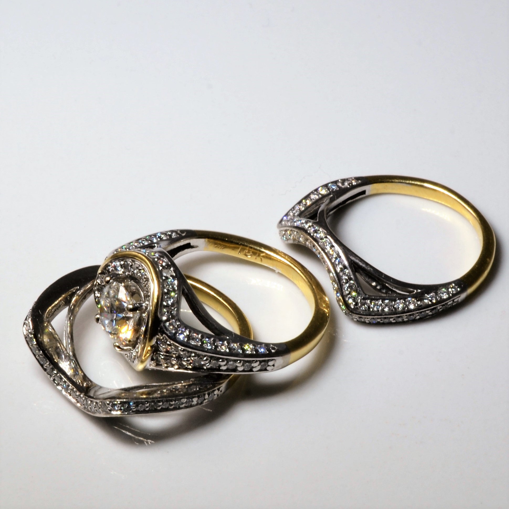 Halo Style Diamond Engagement Ring Set | 1.94ctw | SZ 4.75 |