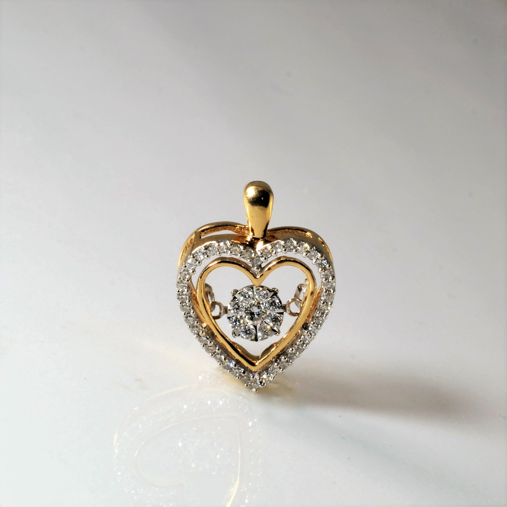Floating Diamond Cluster Heart Pendant | 0.165ctw |