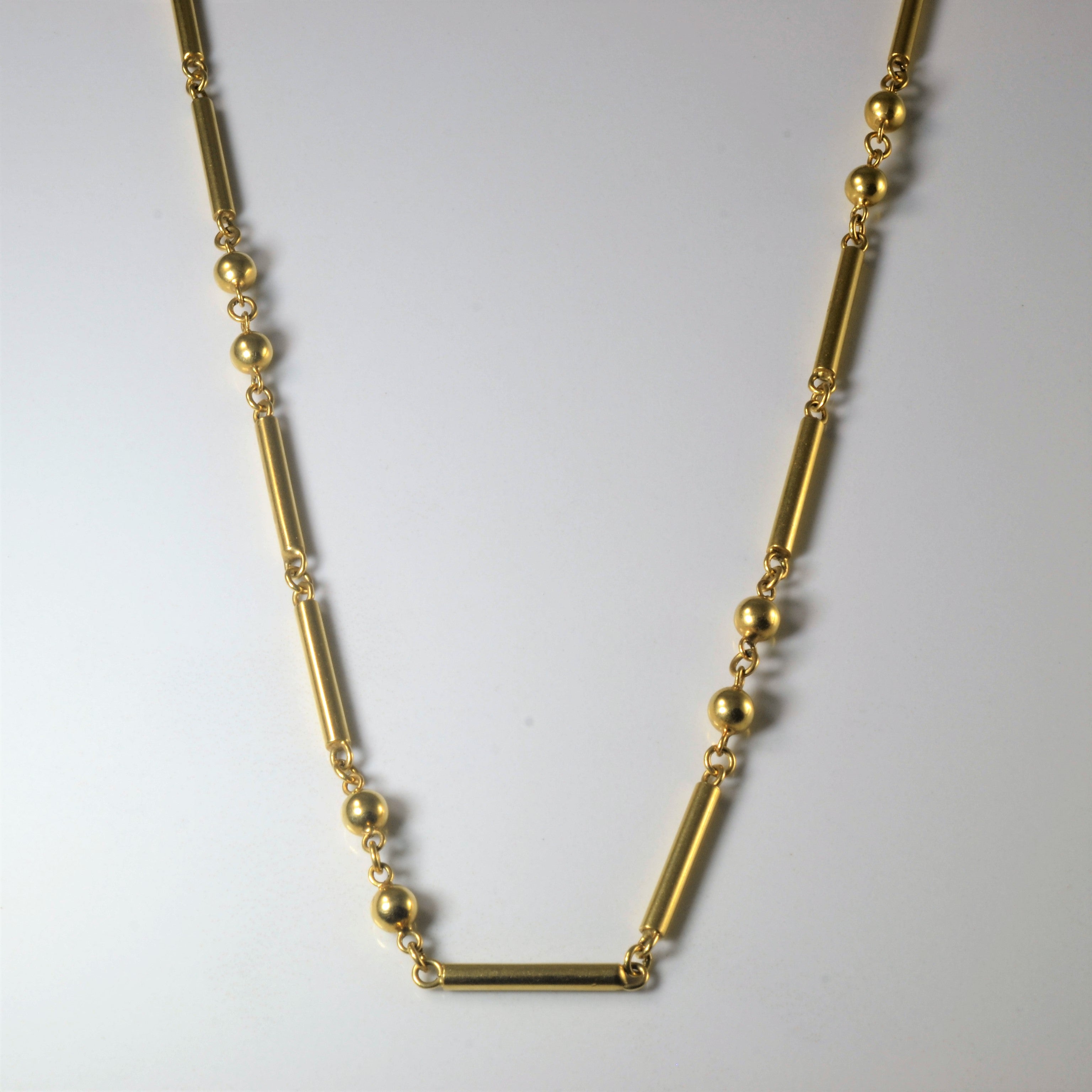 14k Yellow Gold Ball & Bar Link Chain | 22" |