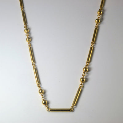14k Yellow Gold Ball & Bar Link Chain | 22
