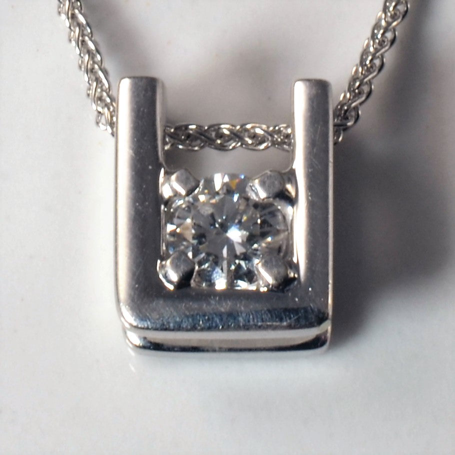 Round Brilliant Diamond U Necklace | 0.25ct | 16