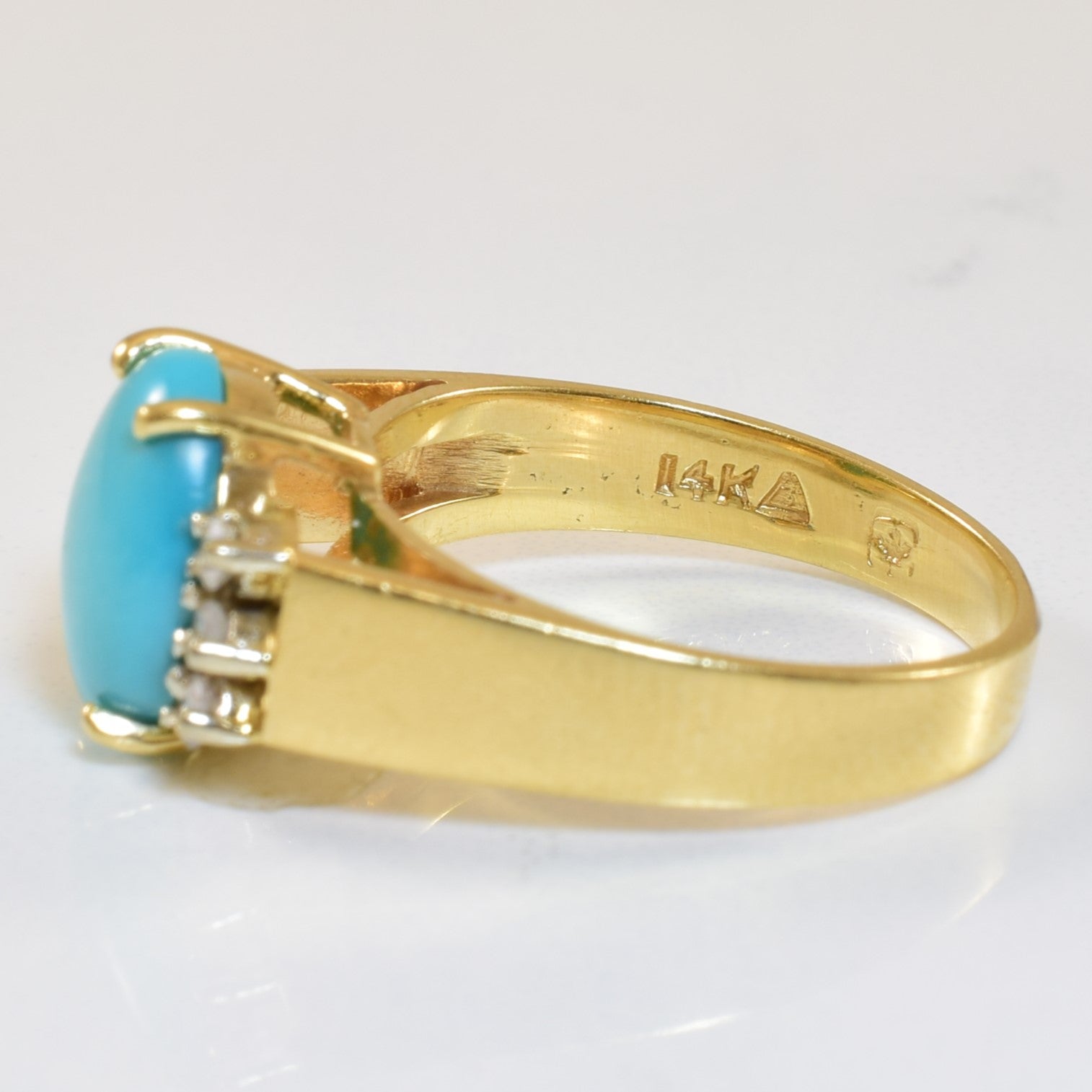 Turquoise & Diamond Ring | 1.26ct, 0.08ctw | SZ 5.75 |