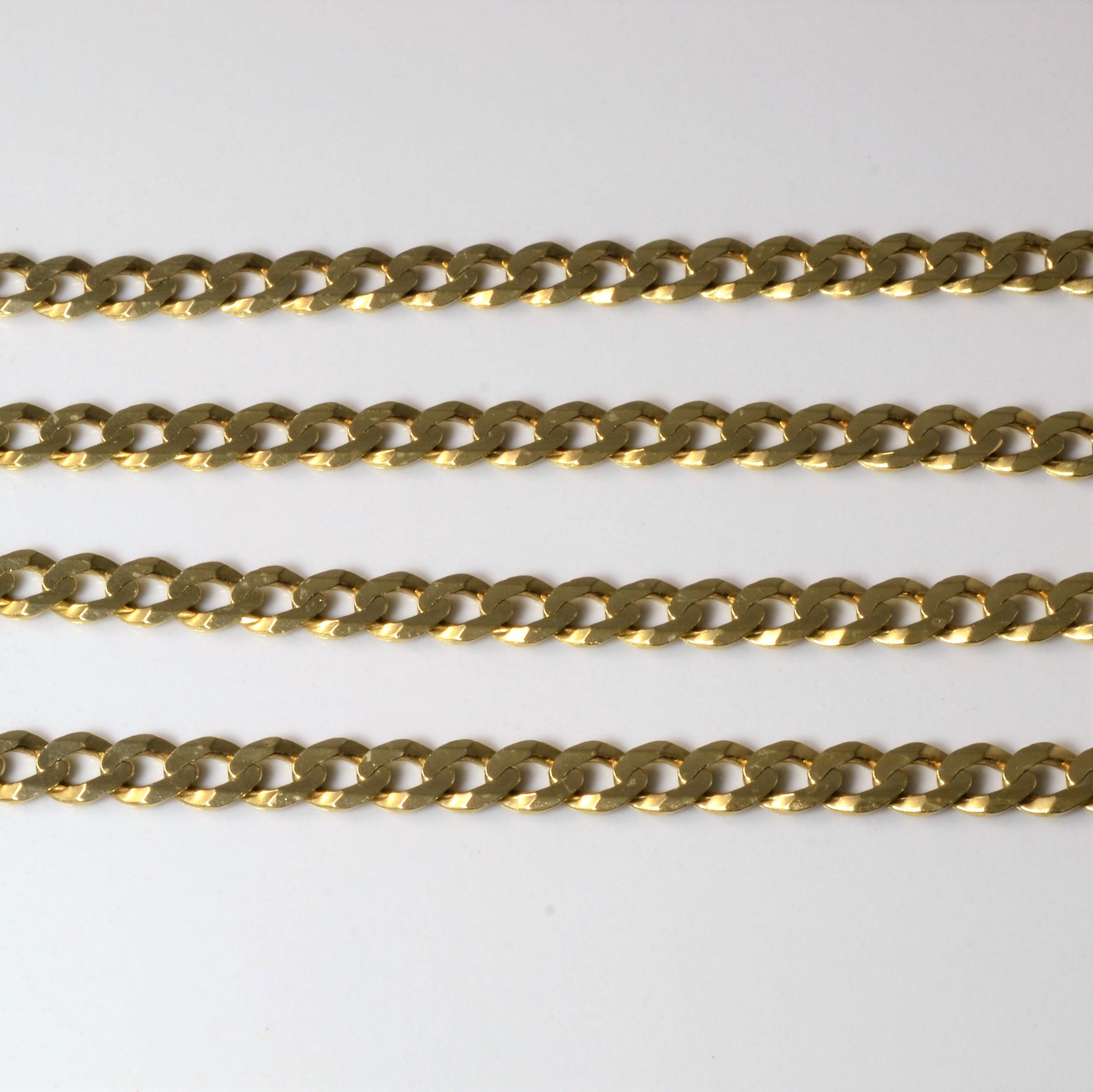 10k Yellow Gold Hammered Curb Chain | 26