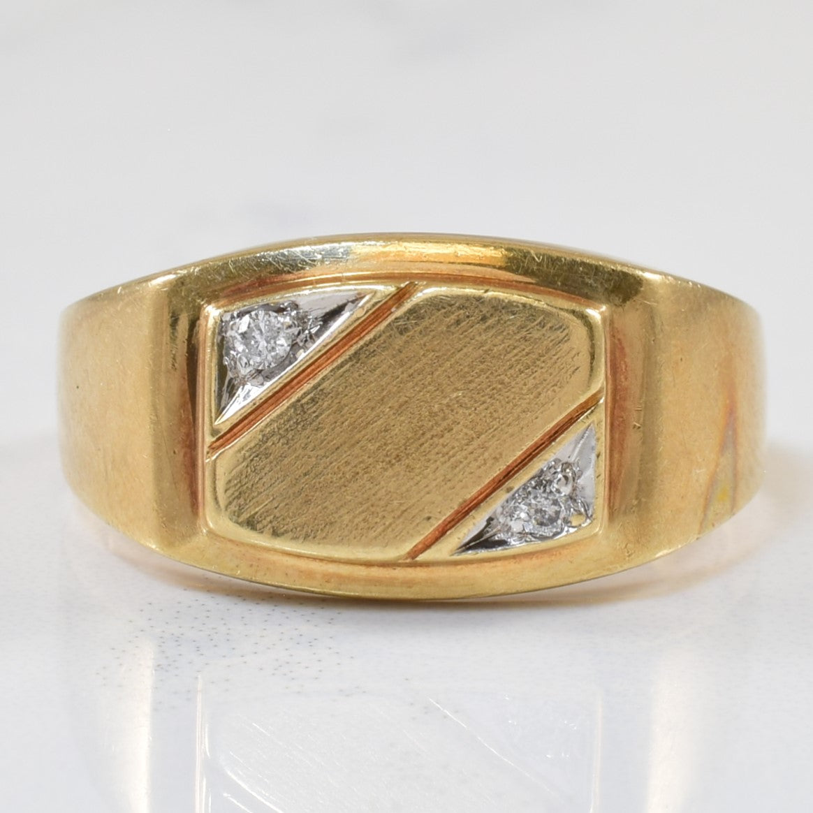 Diamond Flat Edge Ring | 0.03ctw | SZ 7.5 |