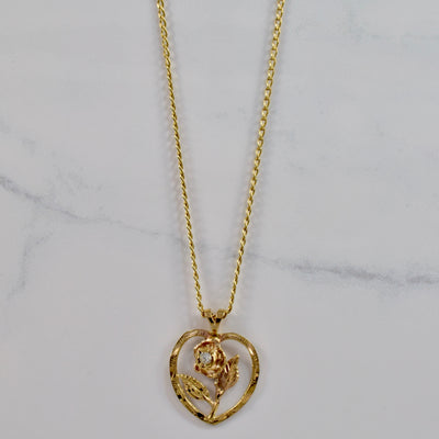 Diamond Rose Pendant and Necklace | 0.14 ct SZ 23