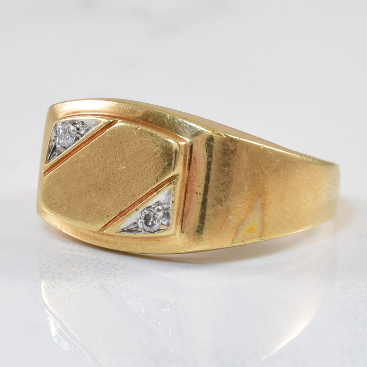 Diamond Flat Edge Ring | 0.03ctw | SZ 7.5 |