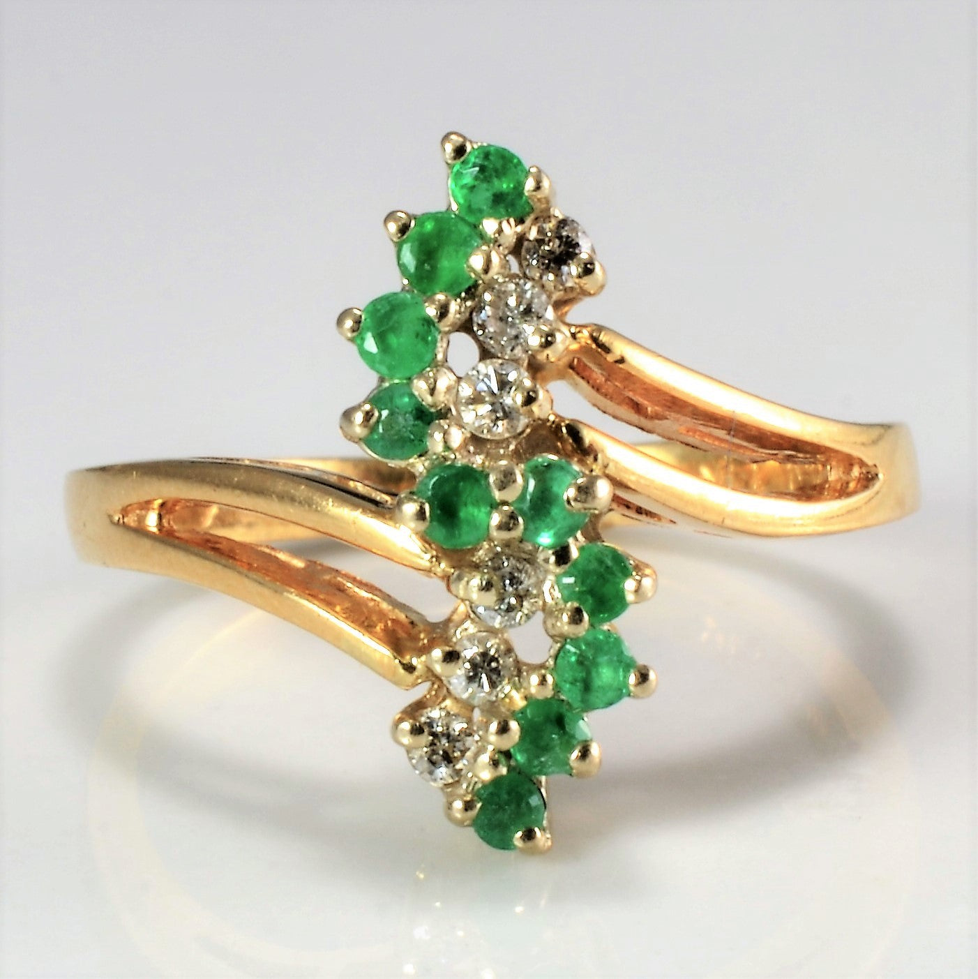 Bypass Cluster Diamond 7 Emerald Ring | 0.06 ctw, SZ 4.75 |