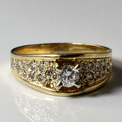 Pave Diamond Engagement Ring | 0.42ctw | SZ 6.25 |