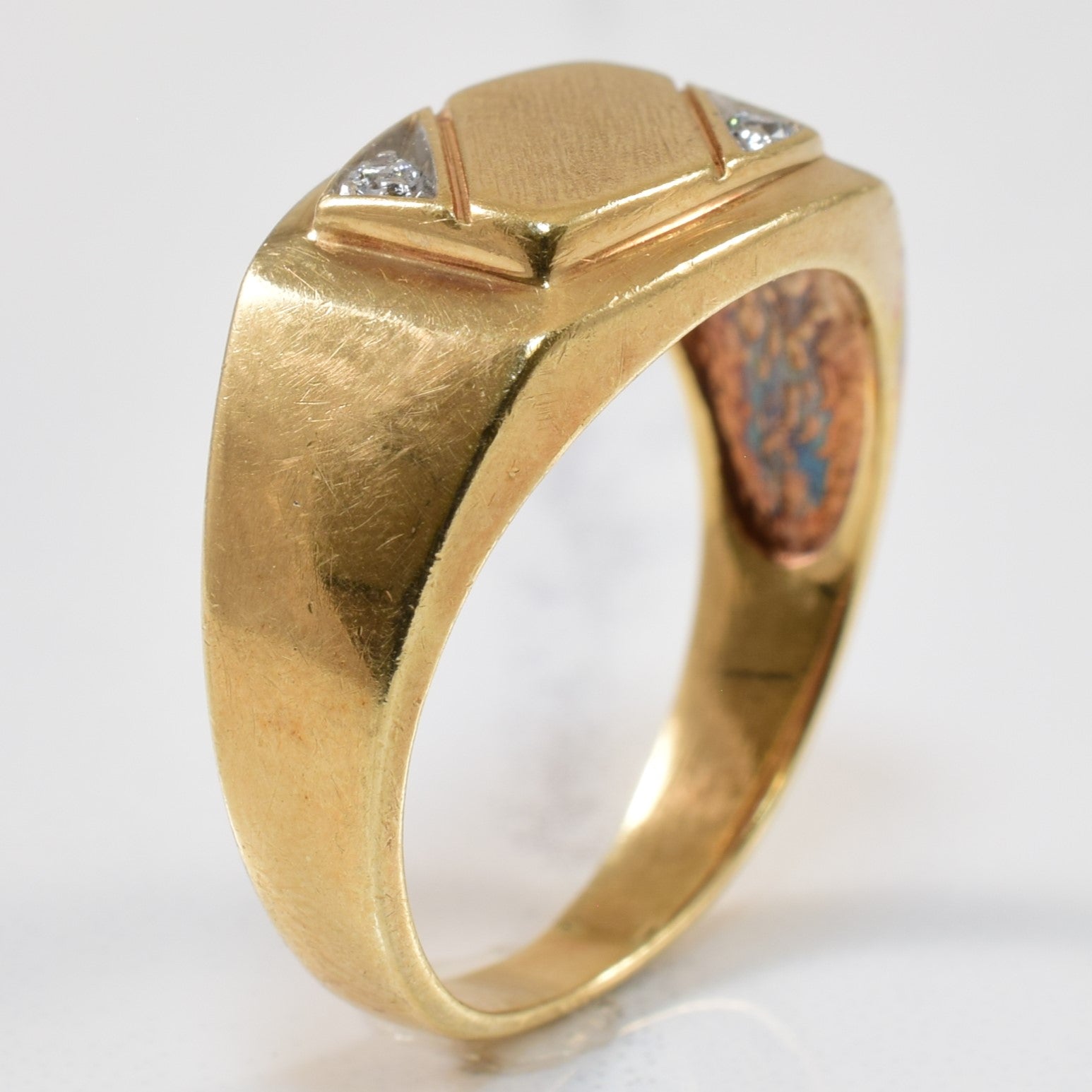 Diamond Flat Edge Ring | 0.03ctw | SZ 7.5 |