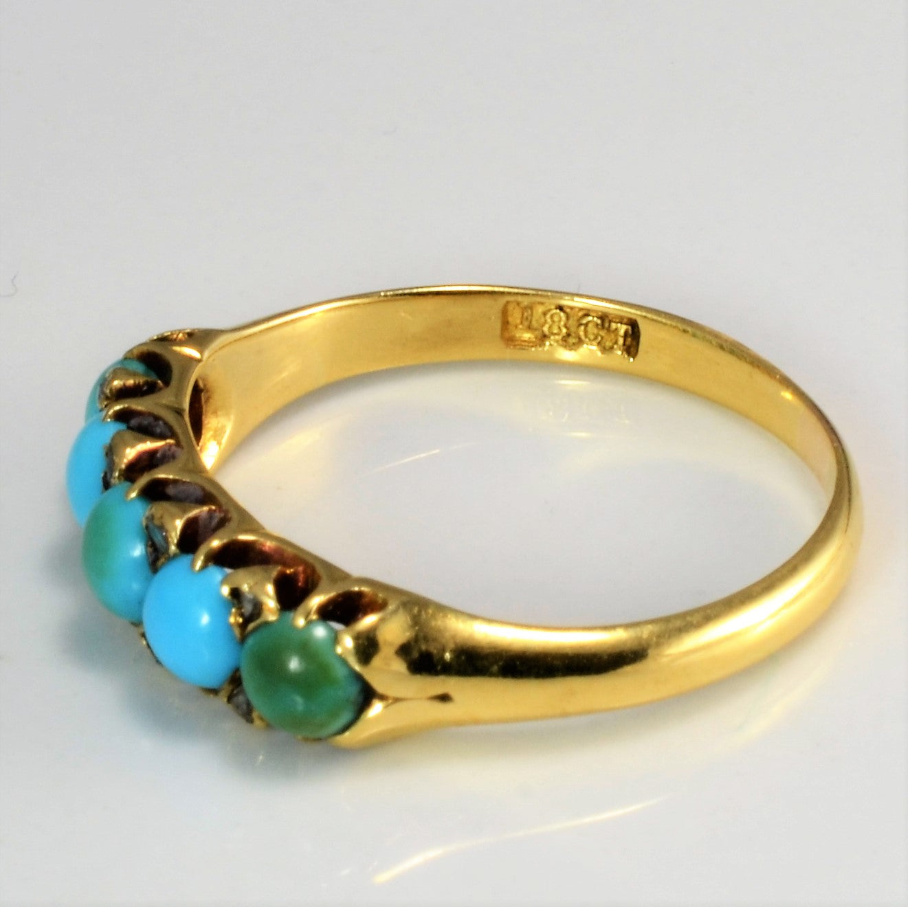Victorian Turquoise & Diamond Ring | 0.04 ctw, SZ 7 |