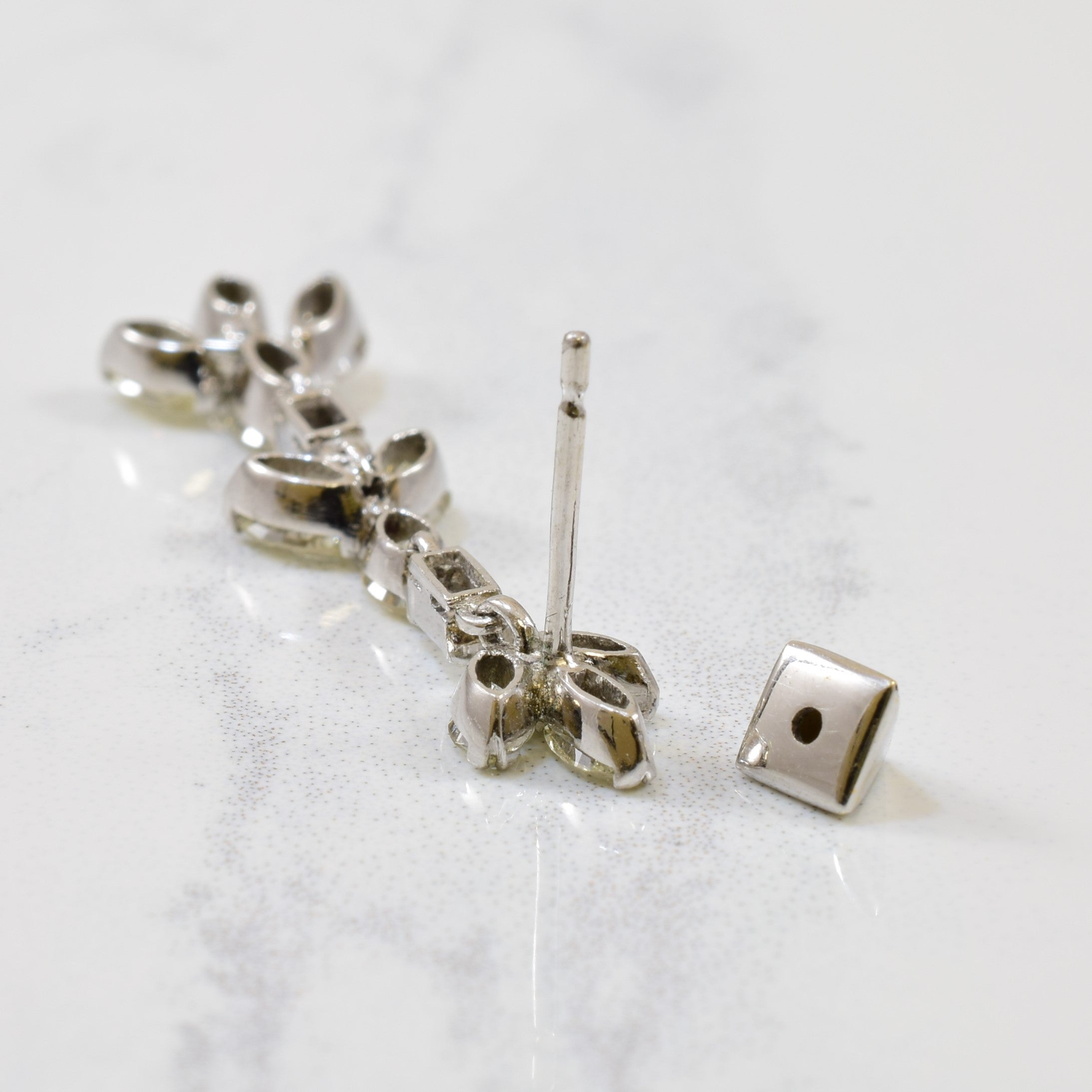 Platinum Marquise Diamond Drop Earrings | 2.30ctw |