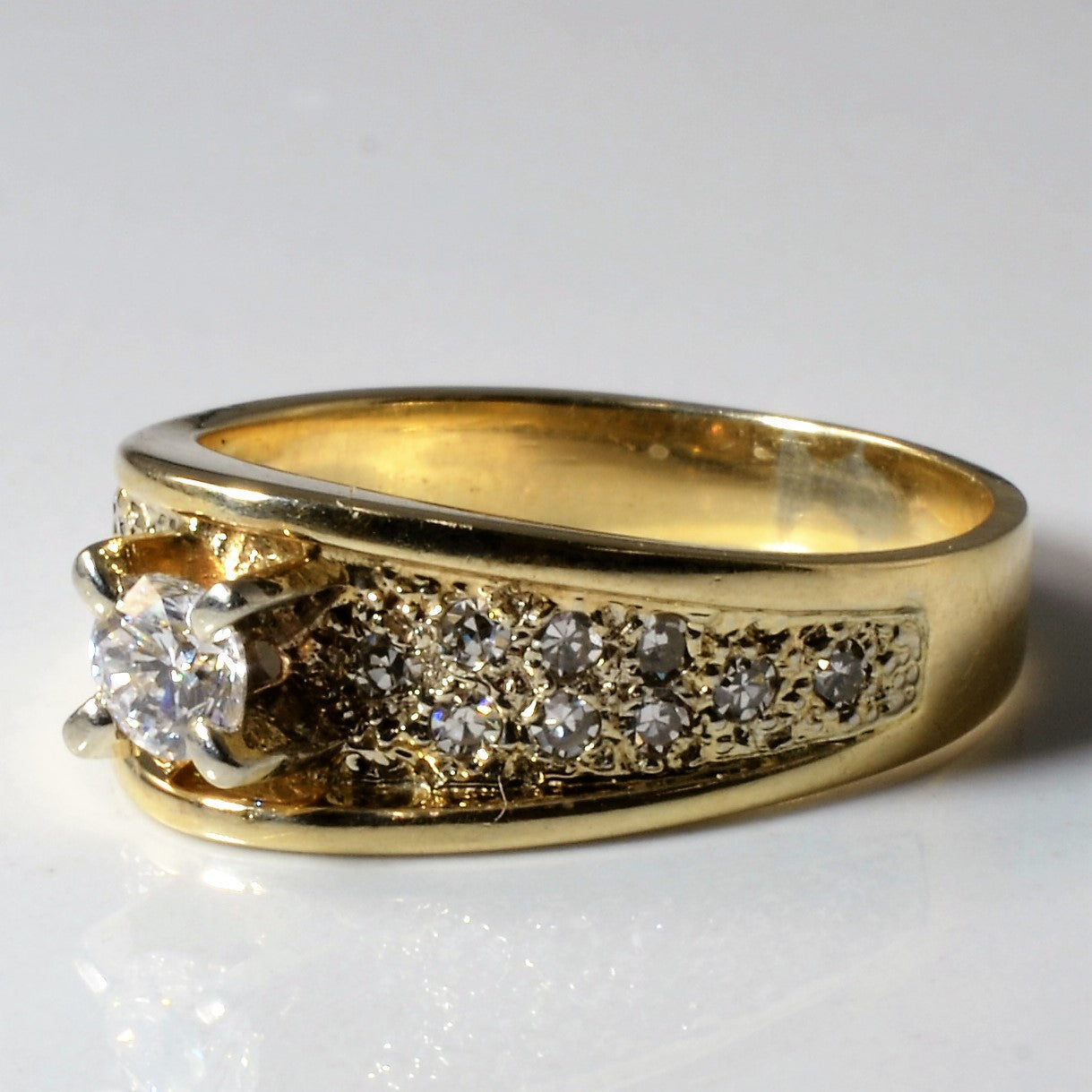 Pave Diamond Engagement Ring | 0.42ctw | SZ 6.25 |