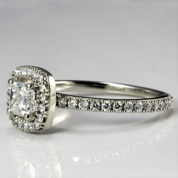 Halo Diamond Engagement Ring | 0.91 ctw, SZ 8.5 |