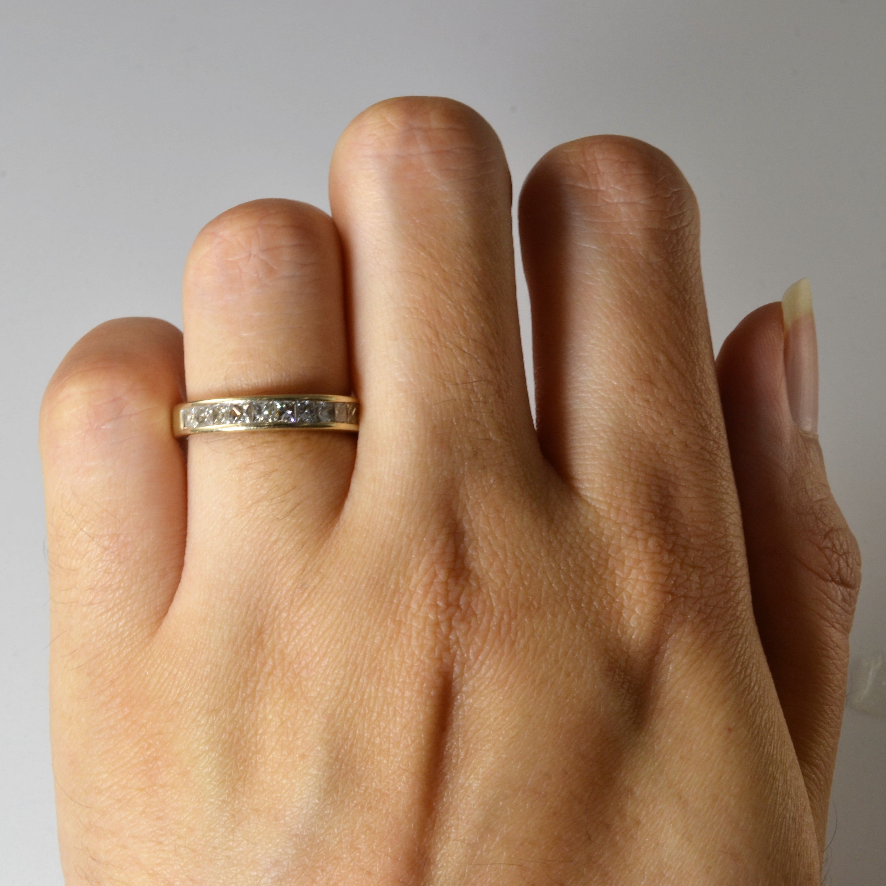 Channel Set Princess Diamond Band | 0.86ctw | SZ 5.25 |