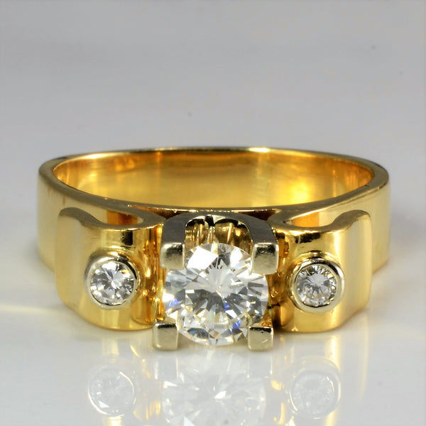 High Set Three Stone Diamond Engagement Ring | 0.58 ctw, SZ 6.25 |
