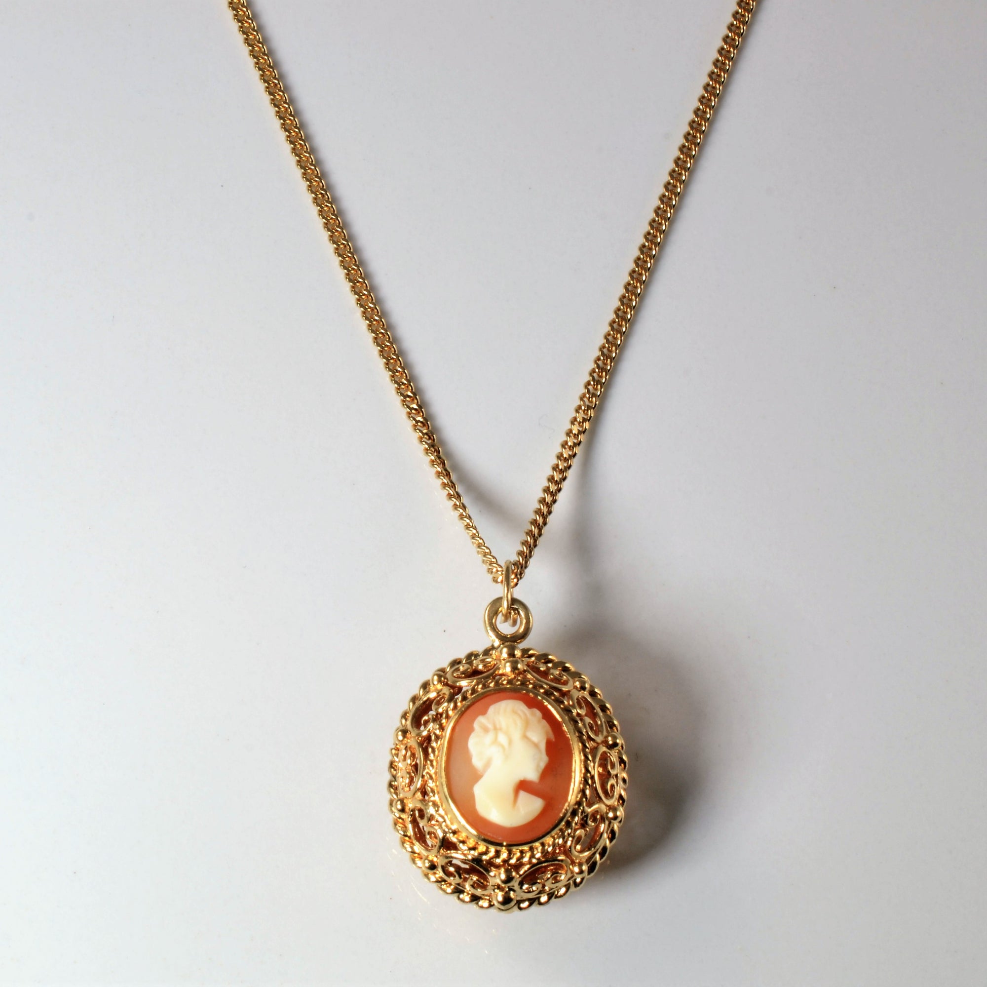 Double Sided Filigree Cameo Necklace | 22