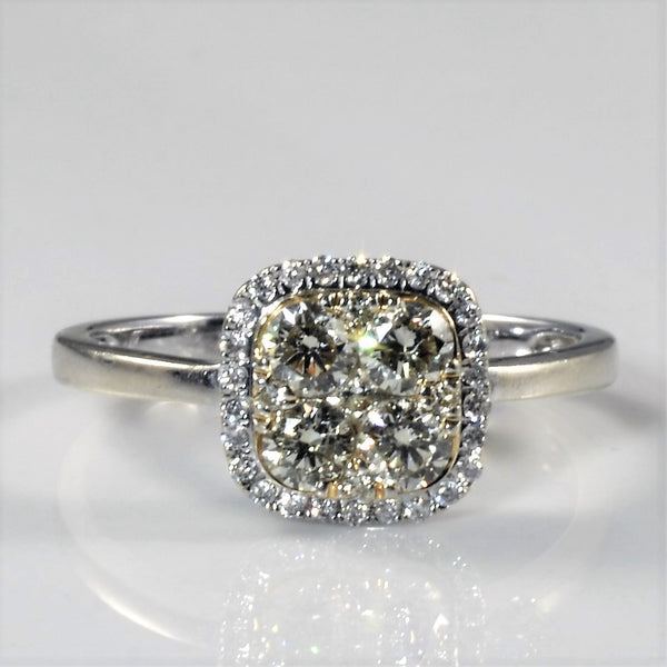 Cushion Style Diamond Cluster Ring | 0.56ctw | SZ 7 |
