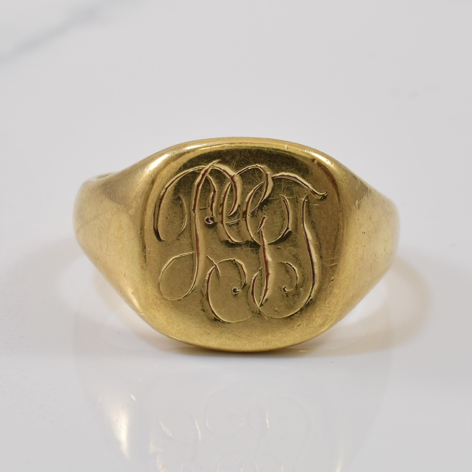 Birks' Engraved Initial 'PGG' Signet Ring | SZ 8.25 |