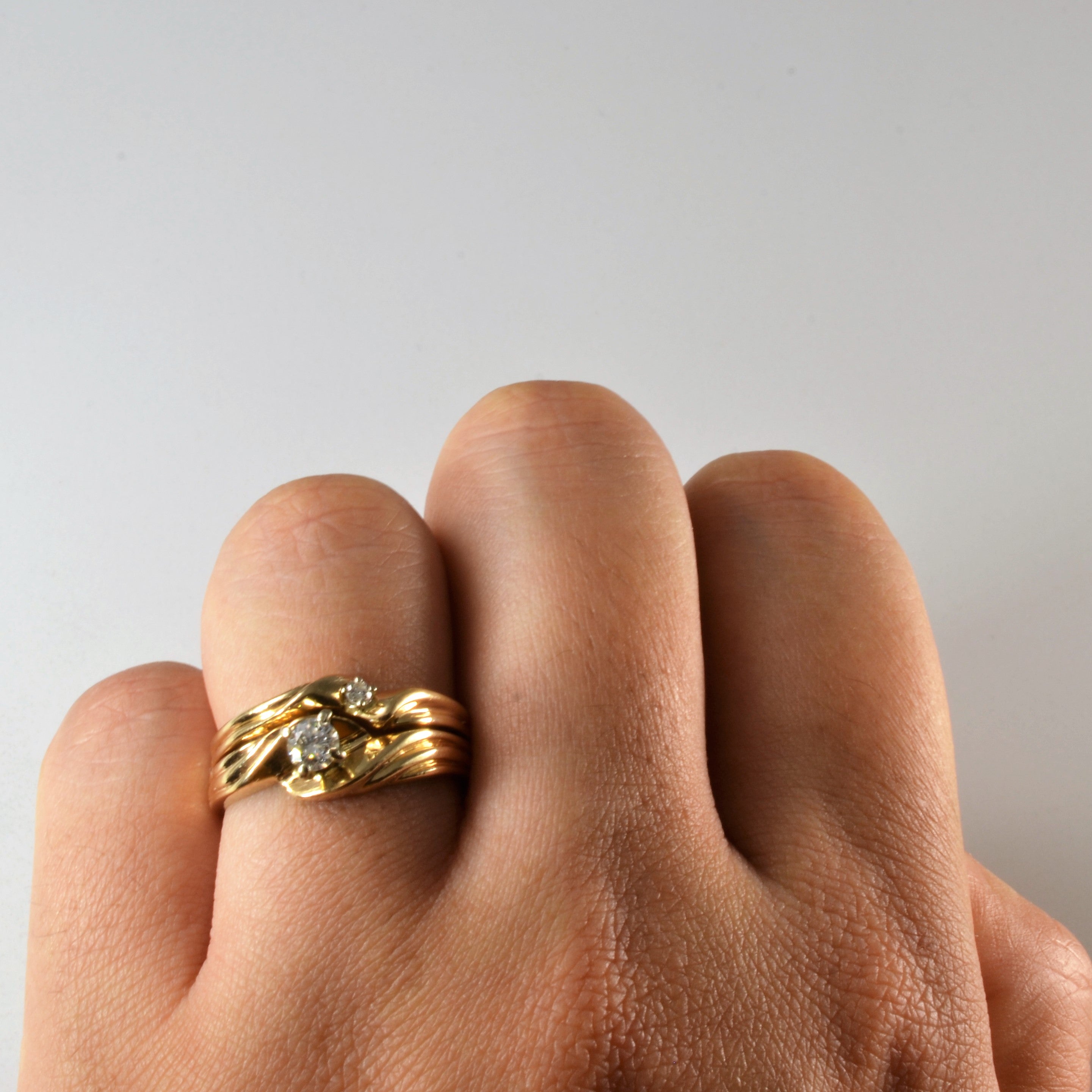 Two Stone Diamond Soldered Ring | 0.21ctw | SZ 7 |