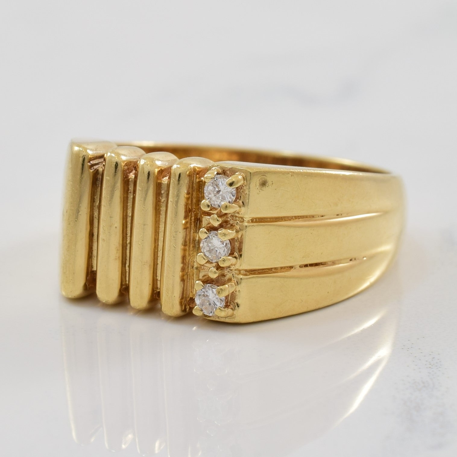 Bague trois diamants | 0,06 ct au total | Taille 9,5 | 