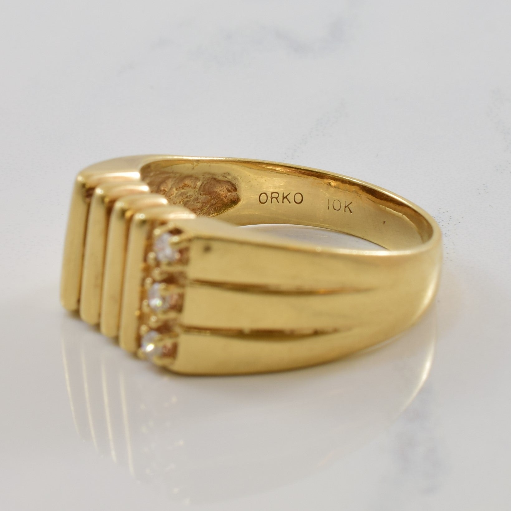 Bague trois diamants | 0,06 ct au total | Taille 9,5 | 