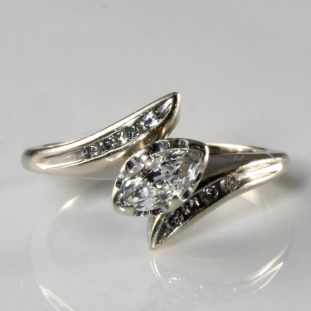 Bypass East West Marquise Diamond Ring | 0.38ctw | SZ 4.25 |
