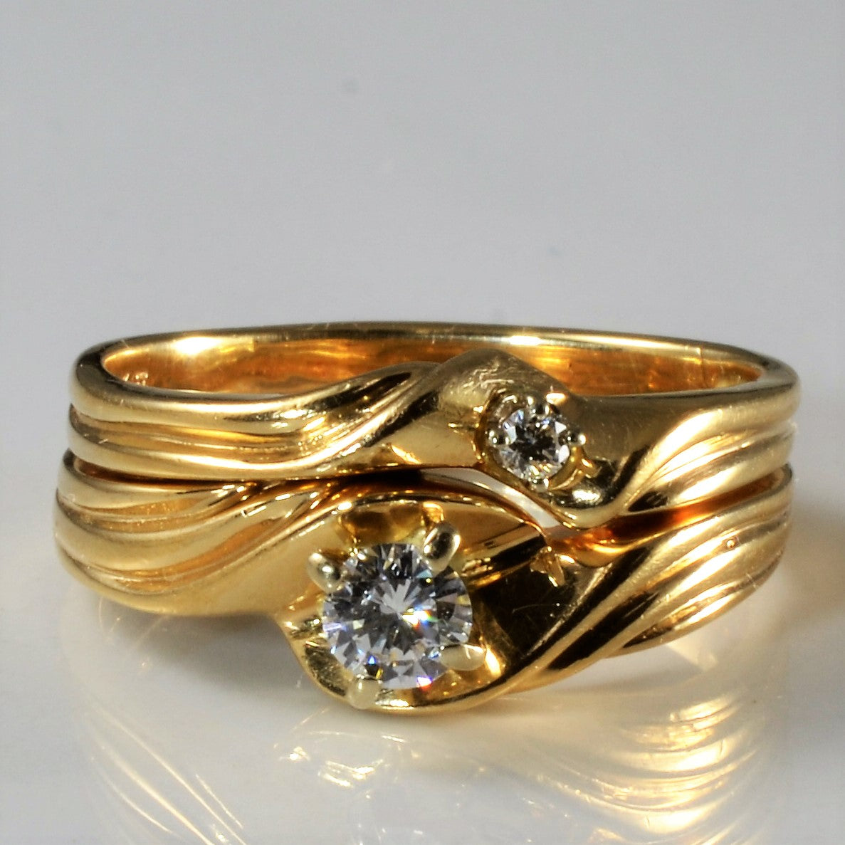 Two Stone Diamond Soldered Ring | 0.21ctw | SZ 7 |