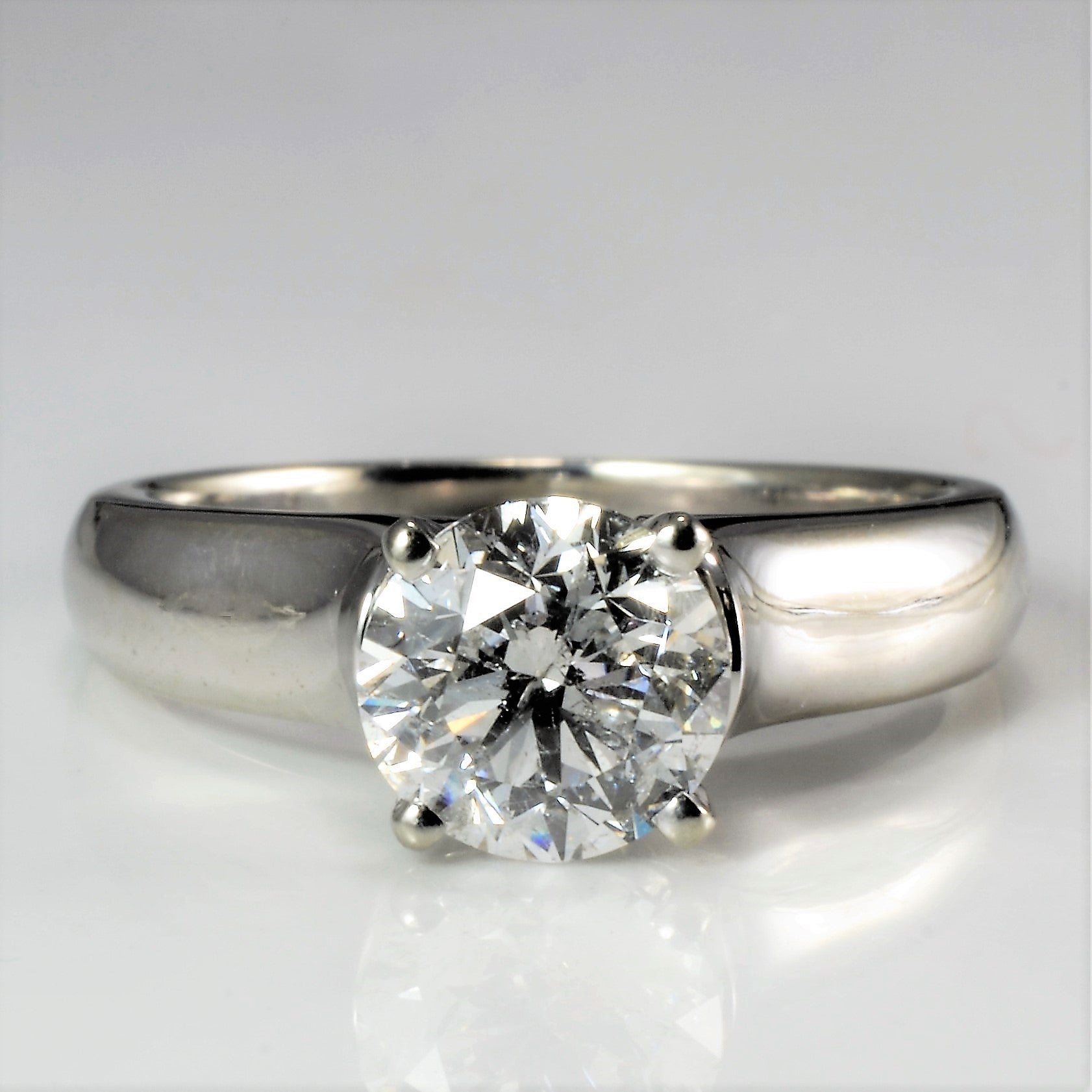 Tapered Solitaire Diamond Engagement Ring | 1.41 ct, SZ 5.75 |