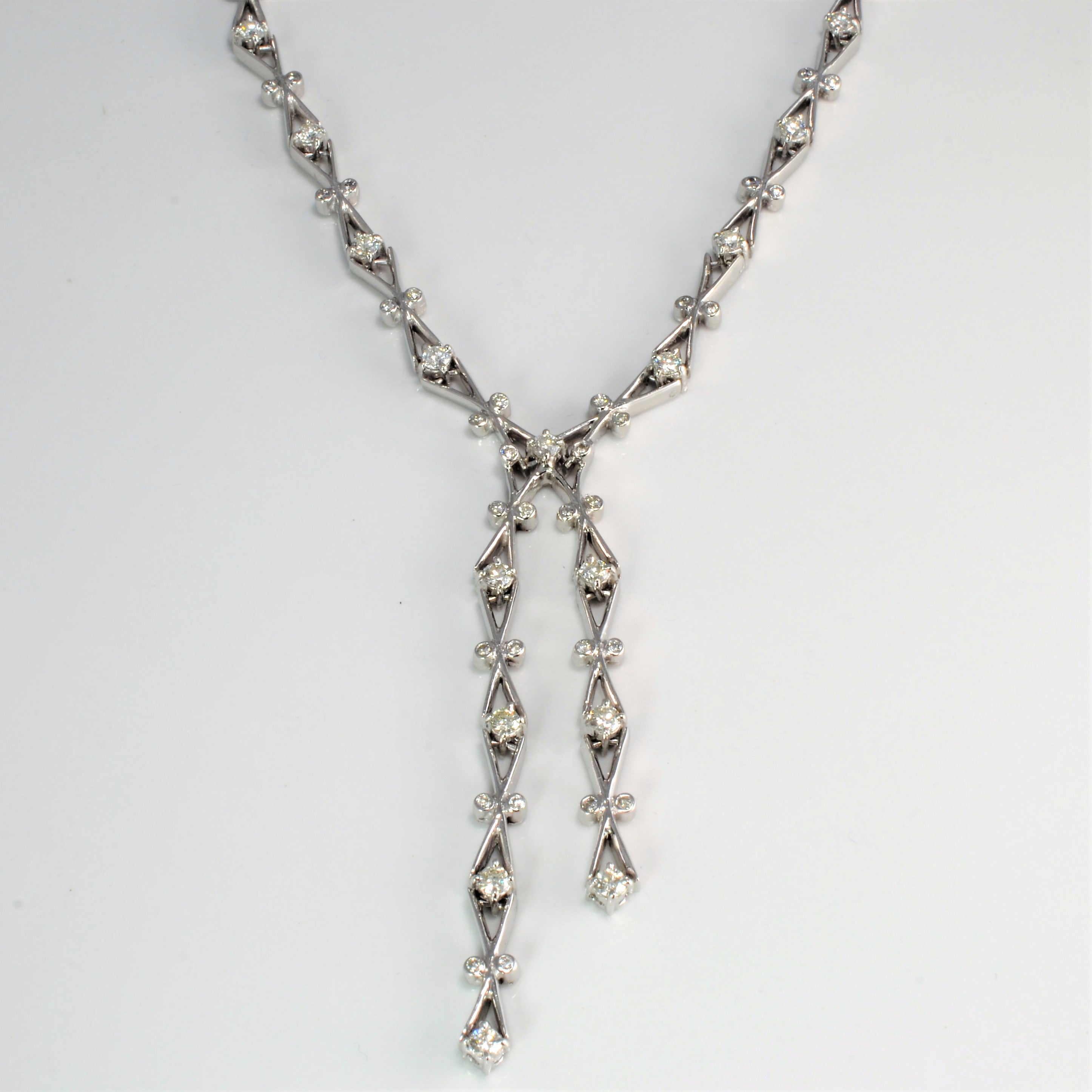 Diamond Lariat Inspired Necklace | 2.06 ctw, 16''|