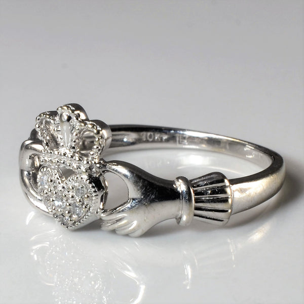 Diamond Claddagh Ring | 0.03ctw | SZ 8 |