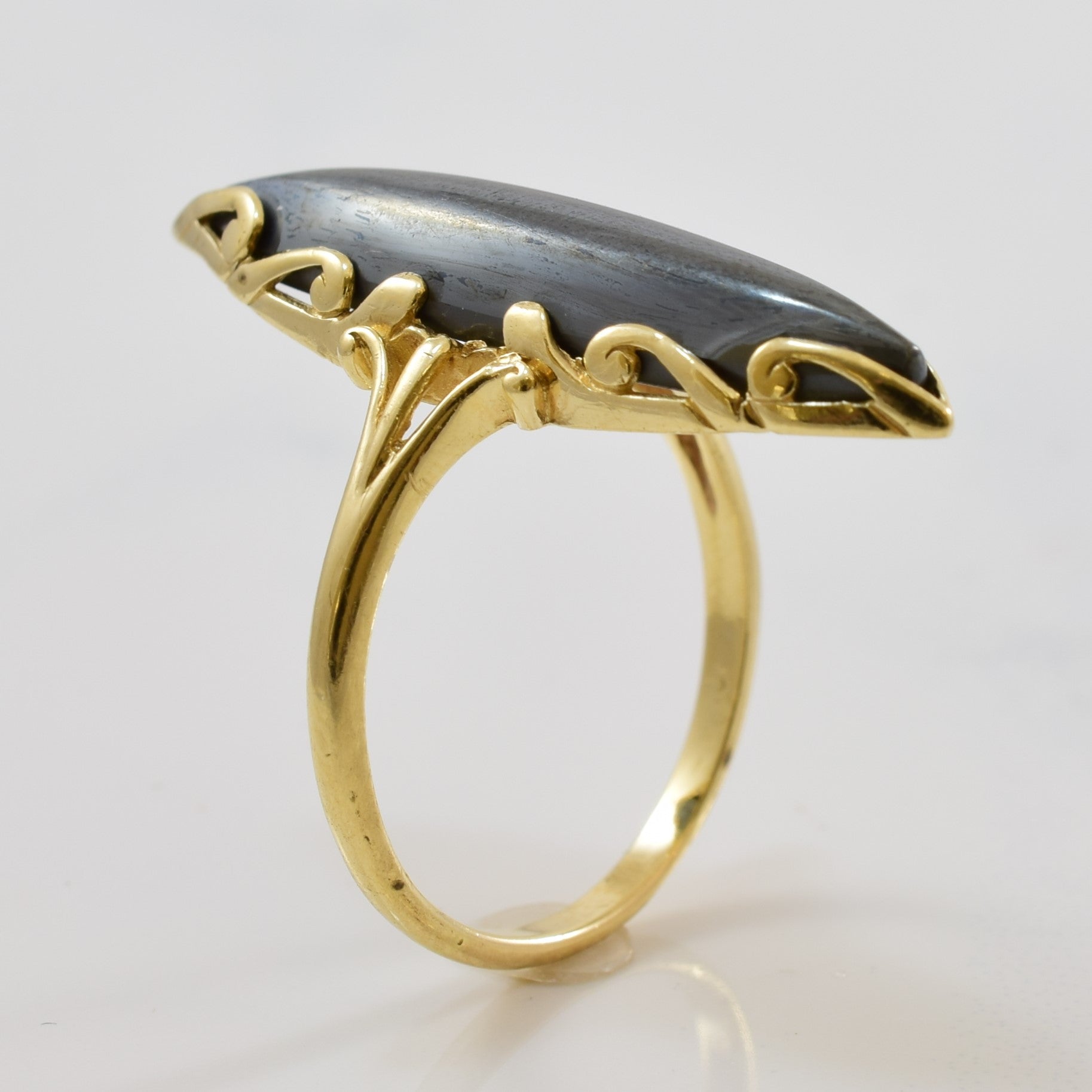 Marquise Hematite Saddle Ring | 9.50ct | SZ 7.5 |