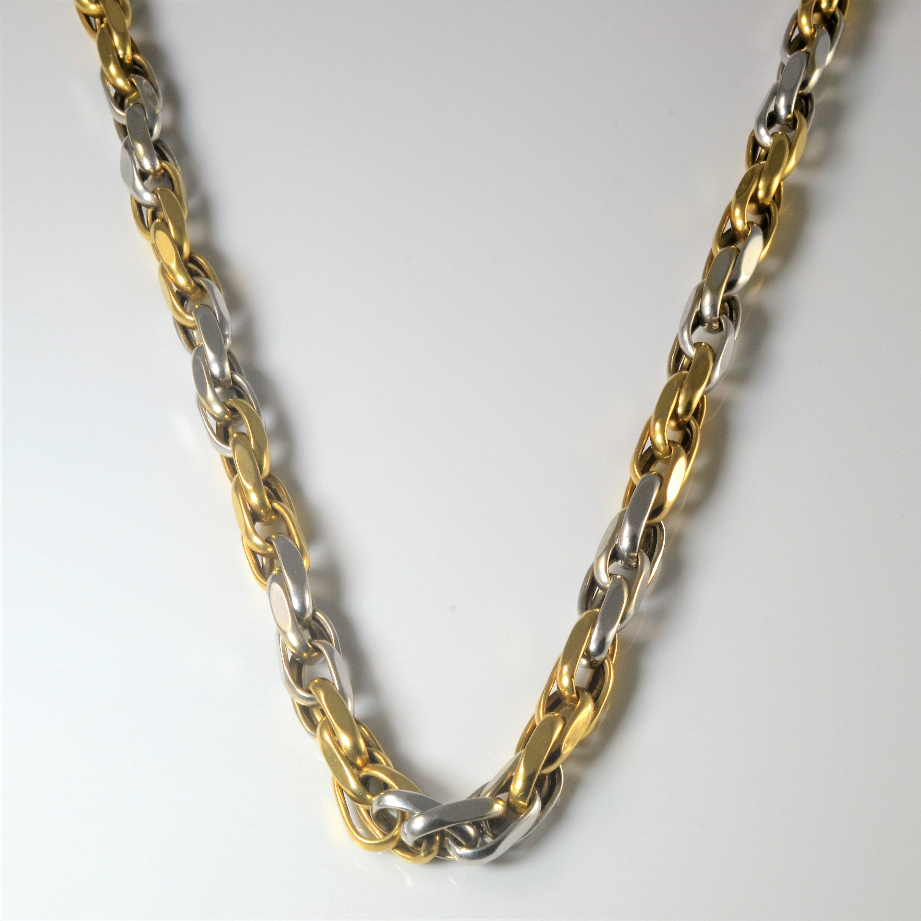 18k Two Tone Gold Heavy Prince of Wales Chain | 26" |