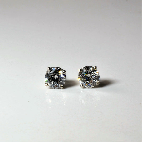 Solitaire Diamond Stud Earrings | 0.94ctw |