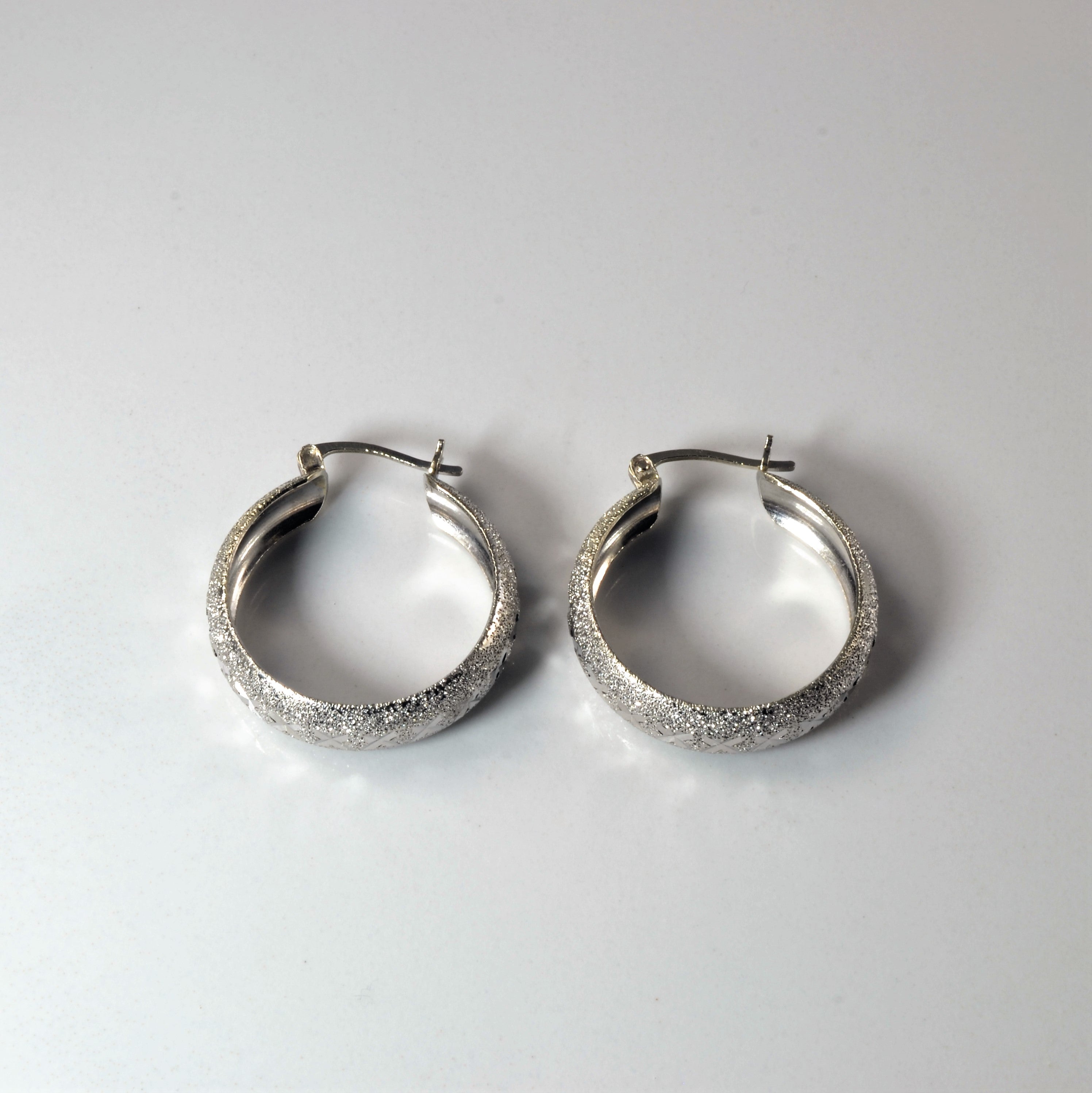 Sparkle Textured Gold Hoop Earrings |