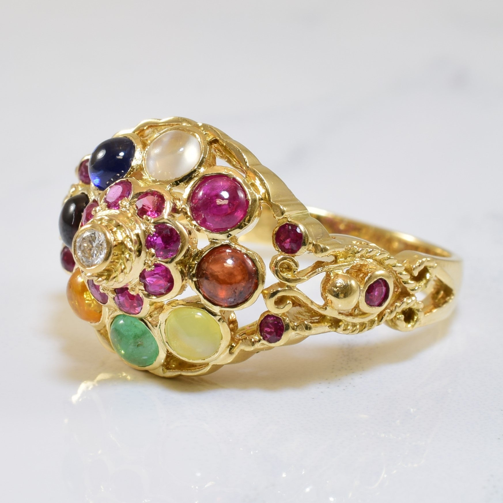Bague Princesse de Siam Multi-Pierres | 1,35 ct | Taille 8 | 