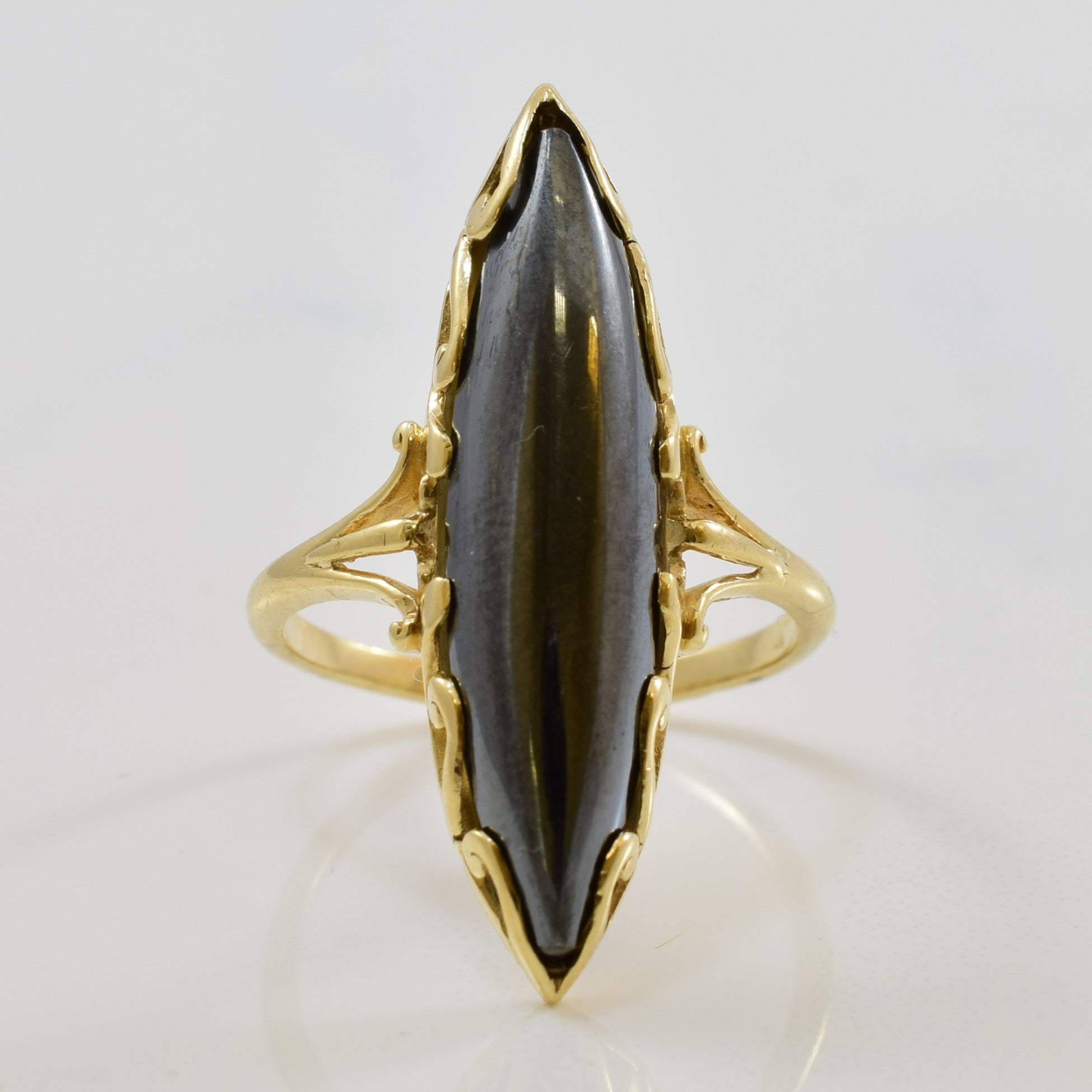 Marquise Hematite Saddle Ring | 9.50ct | SZ 7.5 |