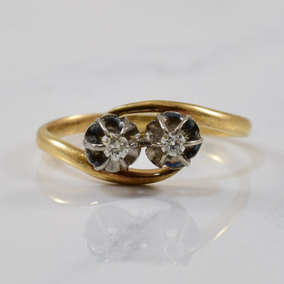 Early 1920s Diamond Bypass Ring | 0.08ctw | SZ 9 |