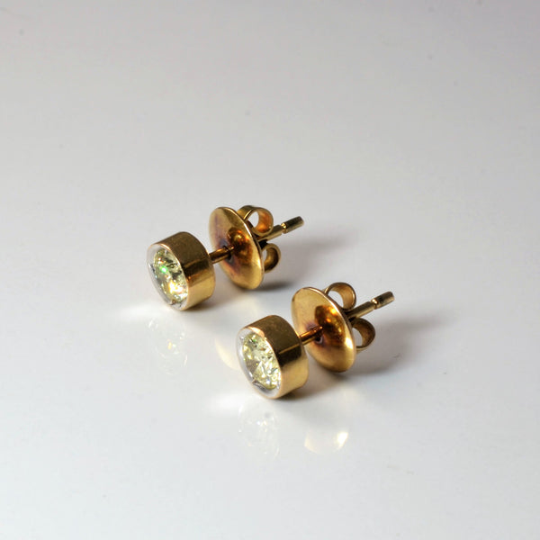 Bezel Set Diamond Stud Earrings | 1.50ctw |